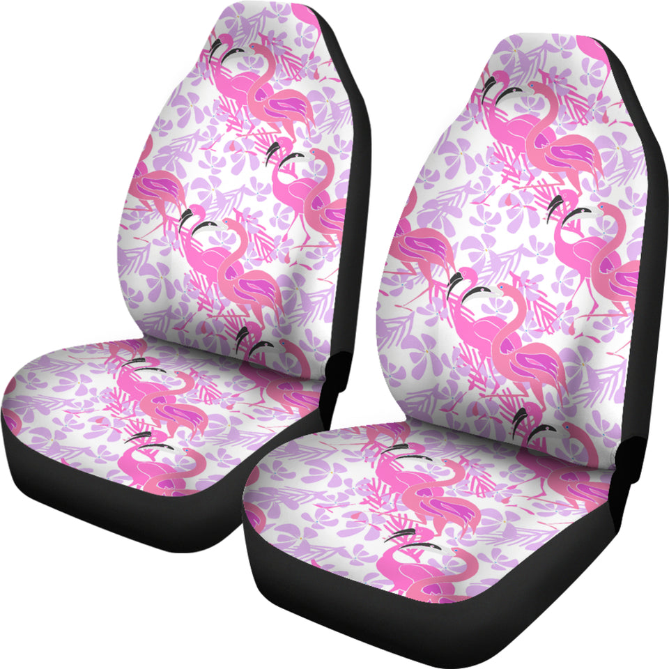 Pink Flamingo Flower Pattern Universal Fit Car Seat Covers