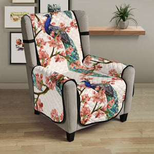 Peacock tropical flower pattern Chair Cover Protector