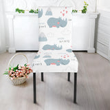 Cute Rhino Heart Pattern Dining Chair Slipcover
