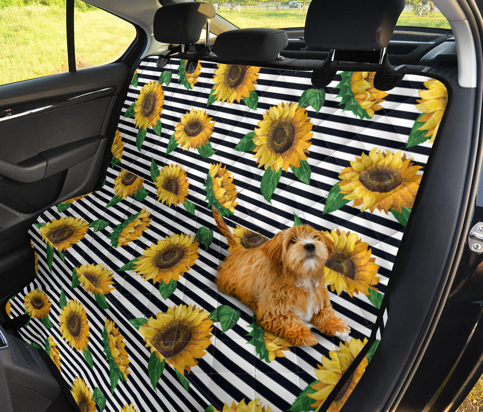 Sunflowers Ribbon Background Dog Car Seat Covers