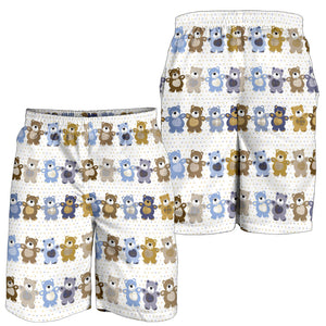 Teddy Bear Pattern Print Design 02 Men Shorts