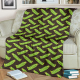 Green Peas Pattern Print Design 05 Premium Blanket