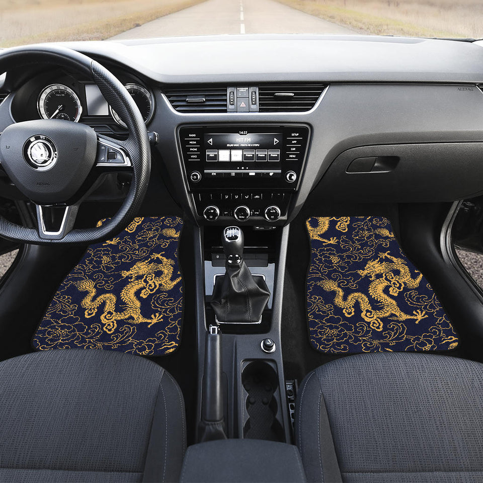 Gold Dragon Pattern Front Car Mats