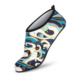 Japanese Wave Pattern Aqua Shoes