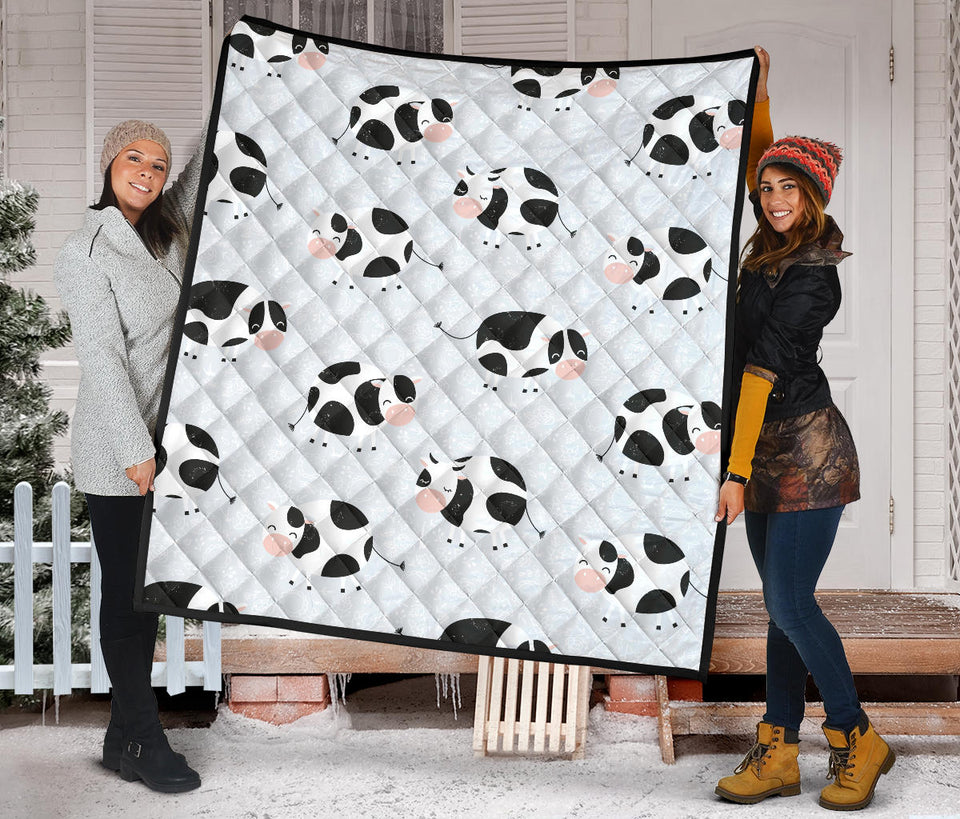 Cute Cows Pattern Premium Quilt