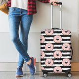 Donuts Pink Icing Striped Pattern Cabin Suitcases Luggages