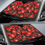 Tomato Black Background Car Sun Shade