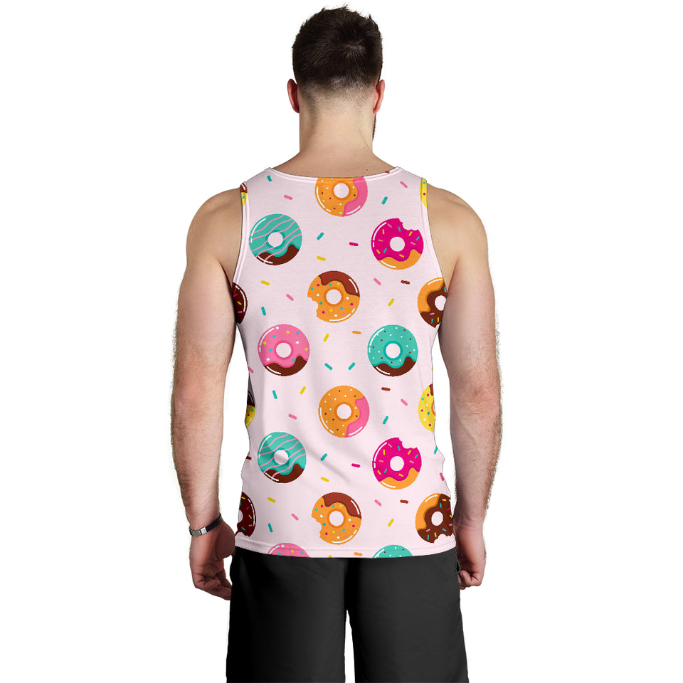 Donut pattern glaze pink background Men Tank Top