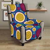 Passion fruit blue background Chair Cover Protector