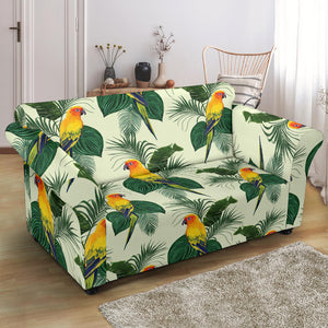 Beautiful Parrot Palm Leaves Pattern Loveseat Couch Slipcover