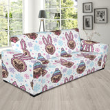 Cute Pug Hat Rabbit Costume Pattern Sofa Slipcover