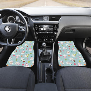 Cute Snowman Snowflake Pattern Front Car Mats