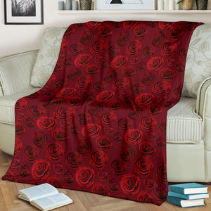 Rose Pattern Print Design 03 Premium Blanket