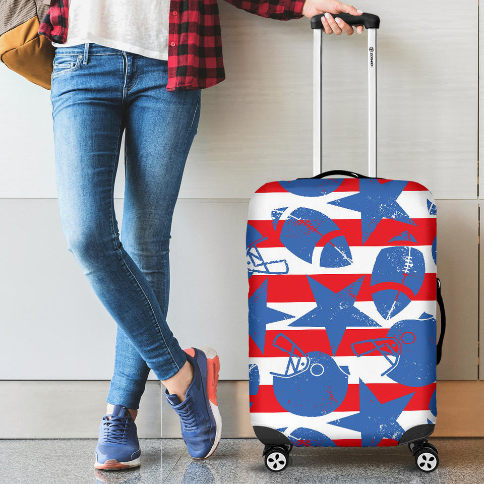 American Football Ball Star Stripes Pattern Luggage Covers