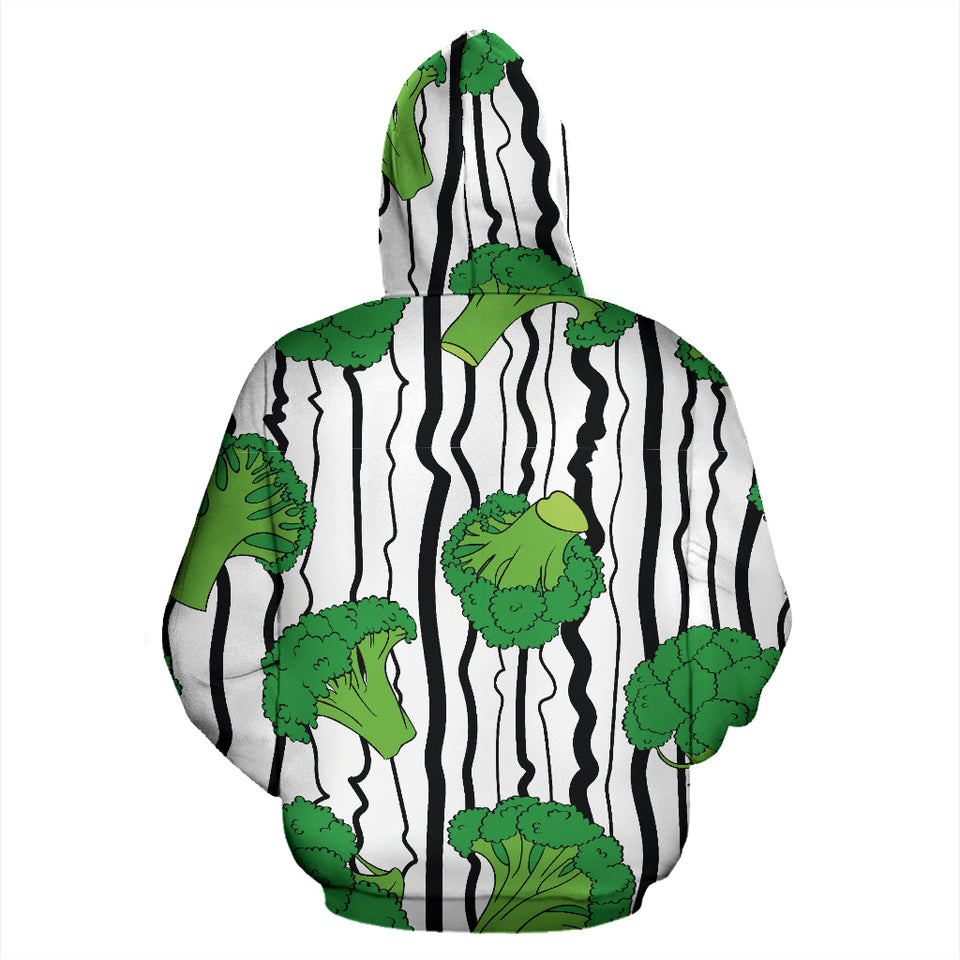 Cool Broccoli Pattern Zip Up Hoodie