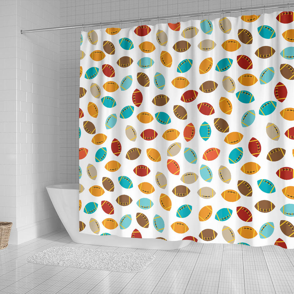 Colorful American Football Ball Pattern Shower Curtain Fulfilled In US