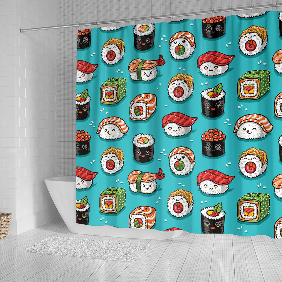 Cute Sushi Pattern Shower Curtain Fulfilled In US
