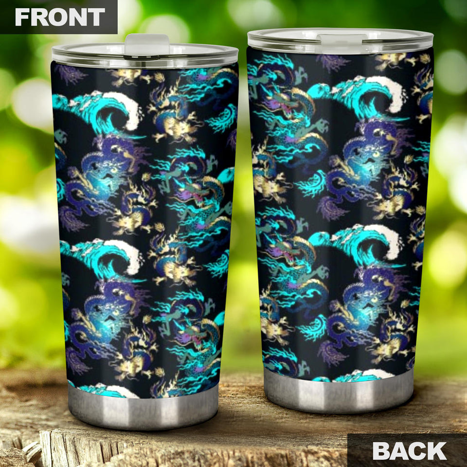 Dragon Sea Wave Pattern Tumbler