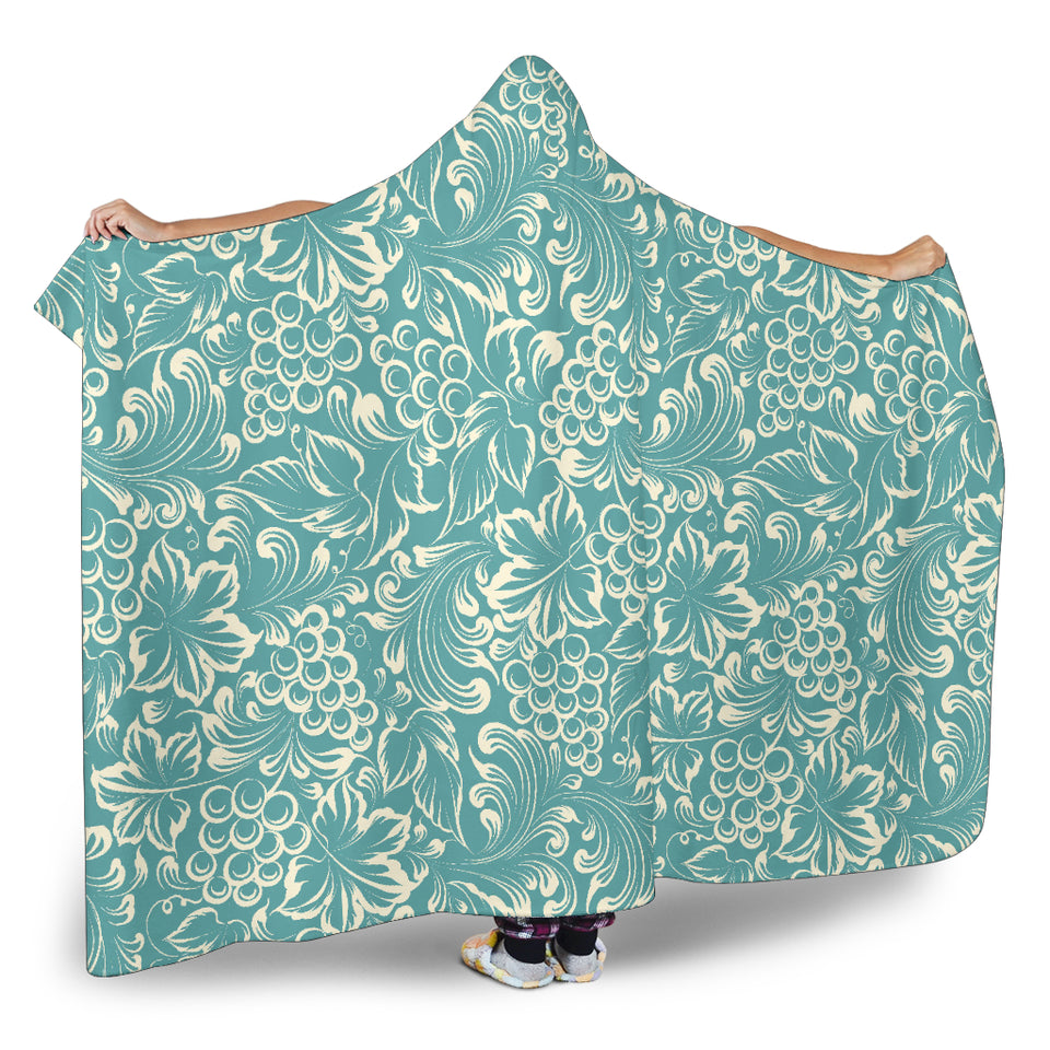 Classic Hand Drawn Grape Pattern Hooded Blanket