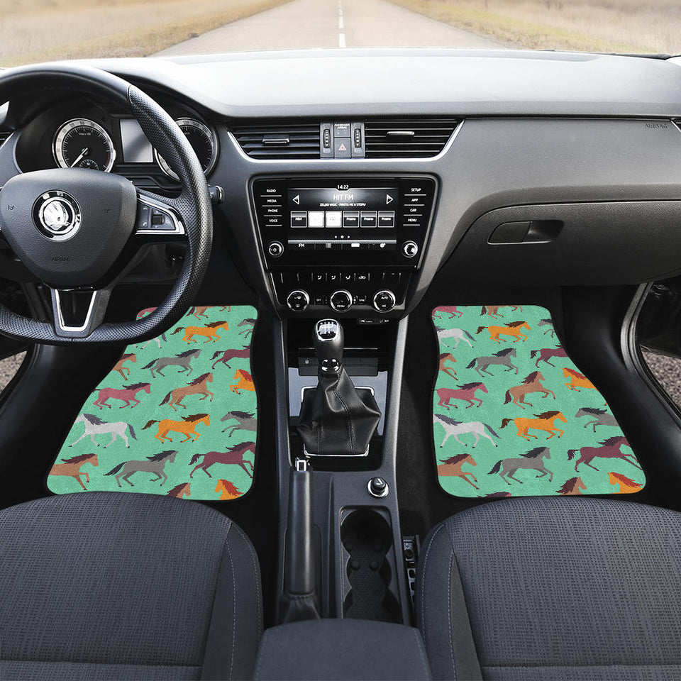 Colorful Horses Pattern Front Car Mats
