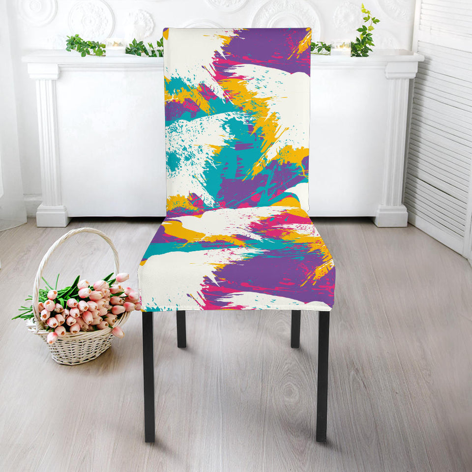 Colorful Crow Illustration Pattern Dining Chair Slipcover