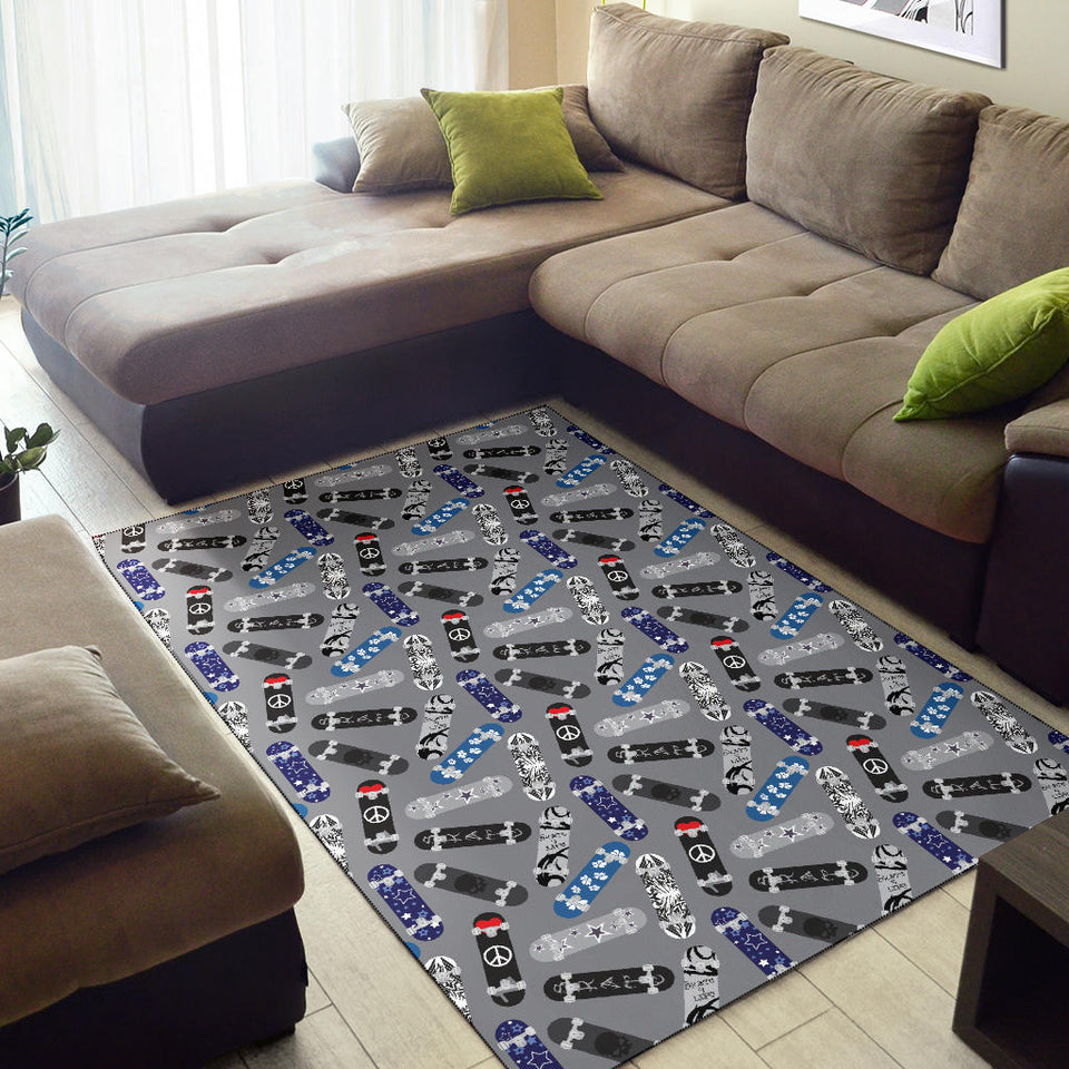 Skate Board Pattern Print Design 03 Area Rug