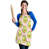 Avocado Heart Pink Background Adjustable Apron