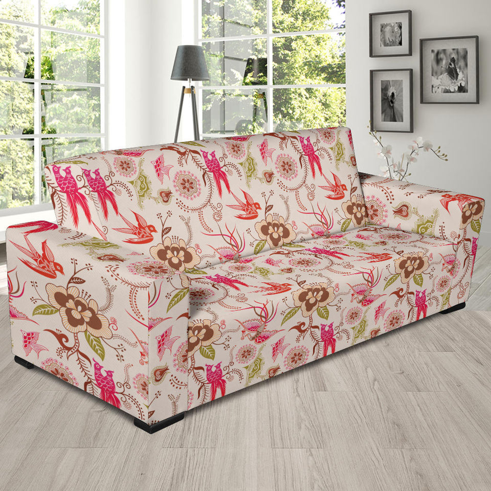 Swallow Pattern Print Design 01  Sofa Slipcover