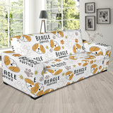 Cute Beagle Dog Pattern Background Sofa Slipcover