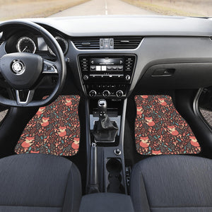Fox Leaves Mushroom Pattern Front Car Mats