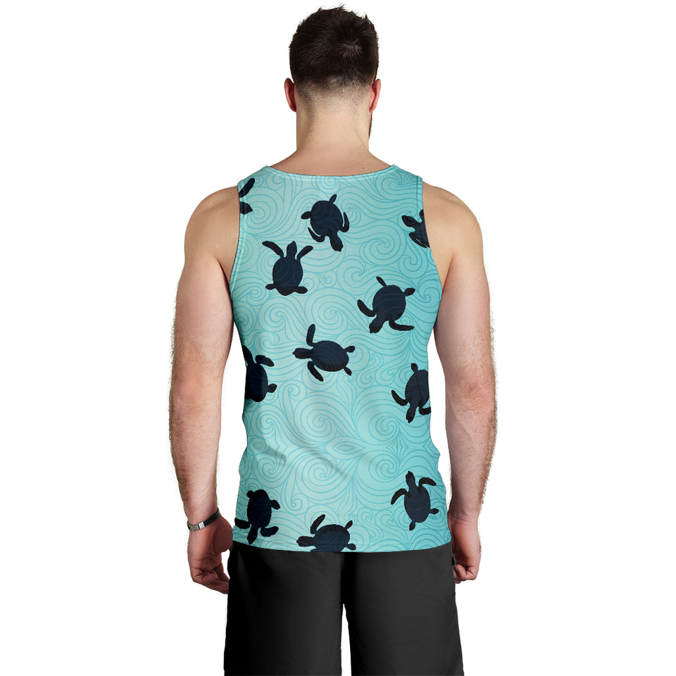 Sea turtle with blue ocean backgroud Men Tank Top