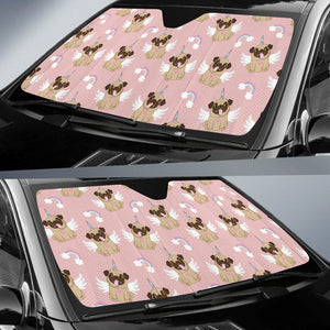 Cute Unicorn Pug Pattern Car Sun Shade