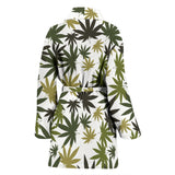 Canabis Marijuana Weed Pattern Print Design 05 Women's Bathrobe