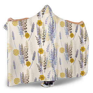 Lavender Modern Pattern Blackground Hooded Blanket
