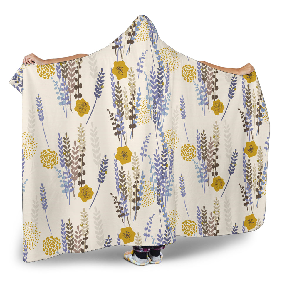 Lavender Modern Pattern Blackground Hooded Blanket