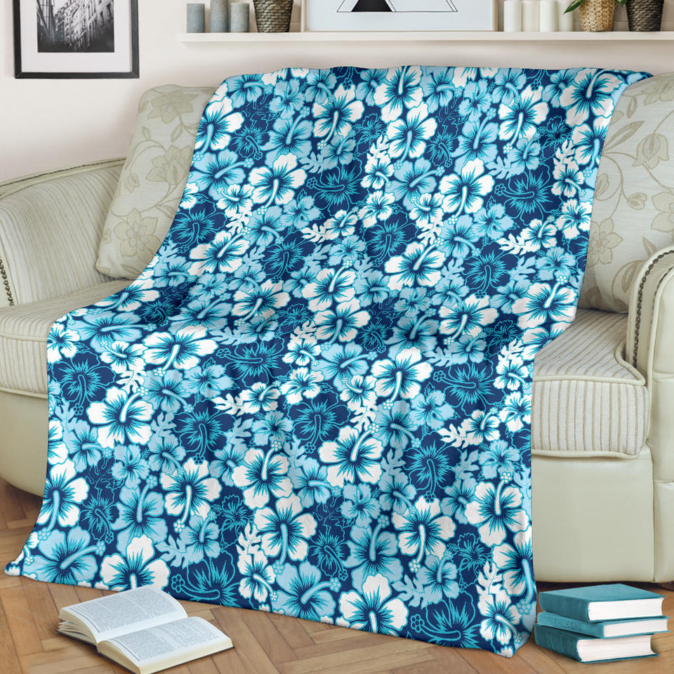 Hibiscus Pattern Print Design 03 Premium Blanket