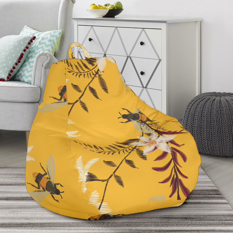 Bee Flower Pattern Bean Bag Cover