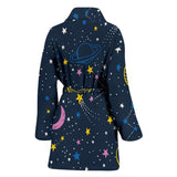 Space Pattern With Planets, Comets, Constellations And Stars Women'S Bathrobe