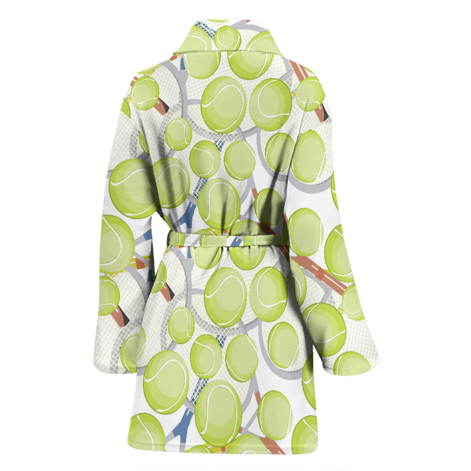 Tennis Pattern Print Design 01 Women's Bathrobe