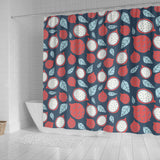 Dragon Fruits Dark Blue Background Shower Curtain Fulfilled In US