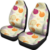 Onion Garlic White Red Pattern Universal Fit Car Seat Covers
