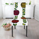 Colorful Apples Leave Zebra Stripe Dining Chair Slipcover