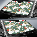 Bonsai Red Sun Japanese Pattern Car Sun Shade