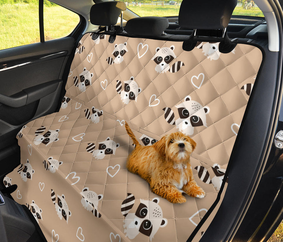 Cute Raccoon Heart Pattern Dog Car Seat Covers