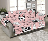 Cows milk product pink background Sofa Cover Protector