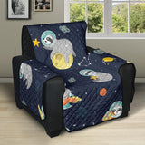 Cute sloth astronaut star planet rocket pattern Recliner Cover Protector