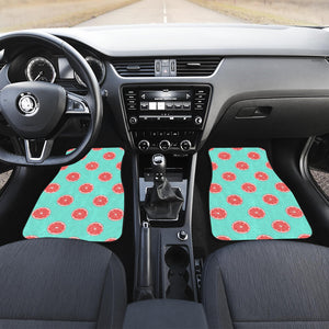 Grapefruit Green Background Front Car Mats