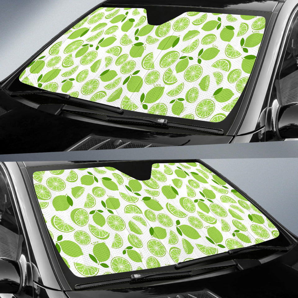 Lime Design Pattern Car Sun Shade