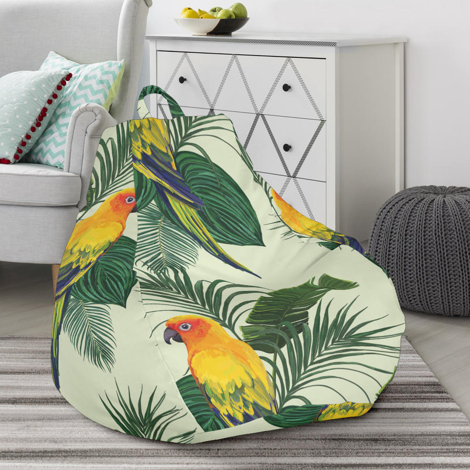 Beautiful Parrot Palm Leaves Pattern Bean Bag Cover