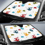 Colorful Helicopter Pattern Car Sun Shade